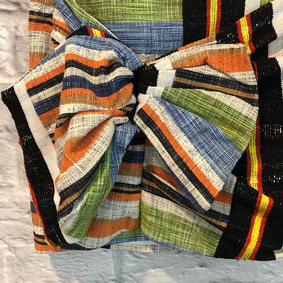 NWT No.21 Size 40 Colorful Woven Mini Skirt w/ Bow - Picture 3 of 14